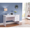 Modern Office Desk With Three Locking Drawers, White