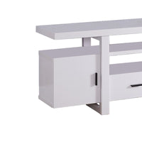 Eye- Catching TV Stand With Open Shelves, White