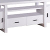 Eye- Catching TV Stand With Open Shelves, White