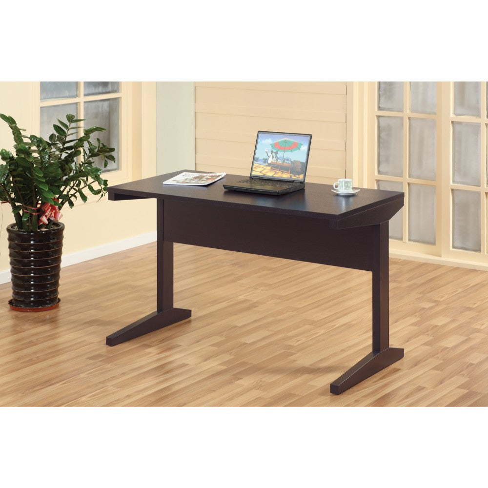 Well-designed All Around Dark Brown Finish Desk.