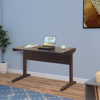 Well-designed All Around Dark Brown Finish Desk.