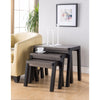 Showcasing Modern End Table, Set of 3, Gray and Black