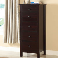 Transitional Style Wooden Chest With 5 Drawers, Brown