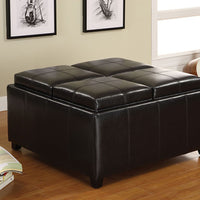 Transitional Storage Ottoman, Espresso