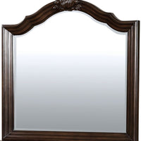 Traditional Style Mirror In Brown Cherry Finish