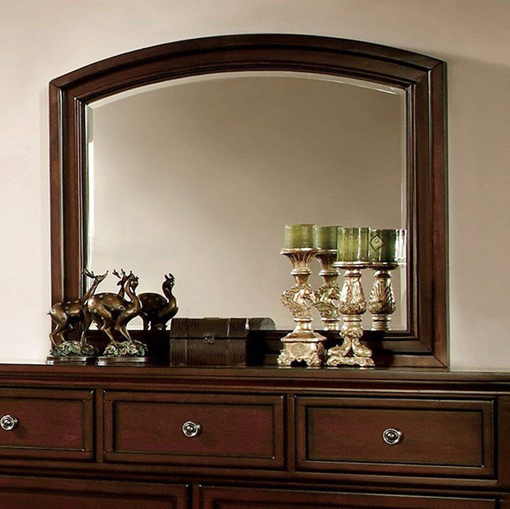 Transitional Style Mirror Dark Cherry