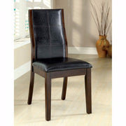 Transitional Side Chair, Dark Oak Finish, Set Of 2