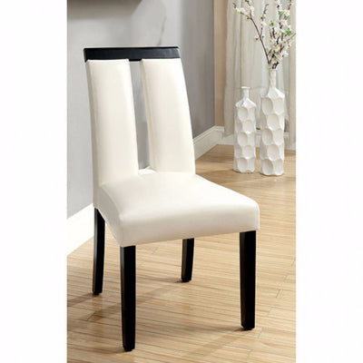 Contemporary Side Chair, Black Finish, Set Of 2