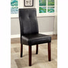 Contemporary Side Chair With Black Pu, Set Of 2