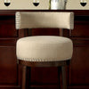 29"Barstool Withlinen Cushion, Beige Finish, Set Of 2