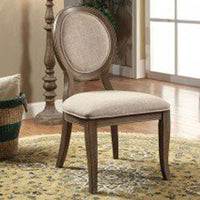 Transitional Side Chair, Gray Finish, Set Of 2