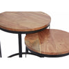 Tremendous Round Iron  Nesting Table, Brown, Set of 2