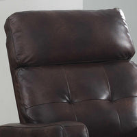 Brown Contemporary Leather Tufted Upholstered Electric Recliner Power Chair