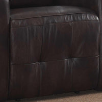 Brown Contemporary Leather Tufted Upholstered Electric Recliner Power Chair