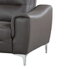 Gray 1pc Modern Leather and Fabric Upholstered Stationary Living Room Arm Chair