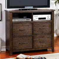 Well-designed Wooden Media Chest, Dark Walnut Brown