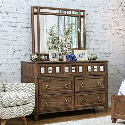 Splendid Transitional Style Wooden Dresser, Rustic Oak Brown