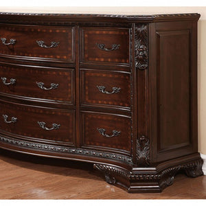 Ultra-Fine Designer Wooden Dresser, Dark Walnut Brown