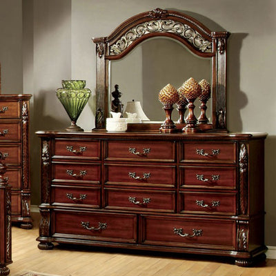 Top-Notch Traditional Style Wooden Dresser, Brown Cherry