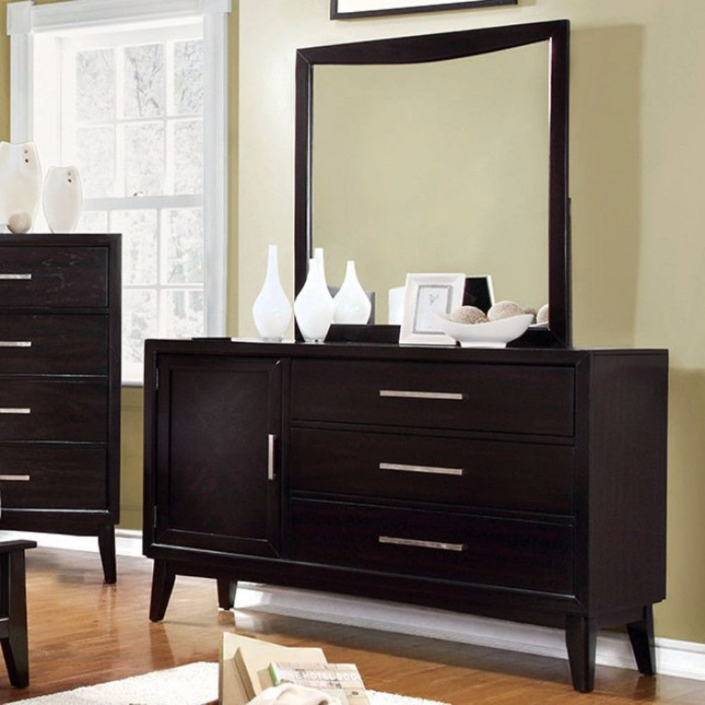 Luxurious English Style  Spacious Wooden Dresser, Espresso Brown