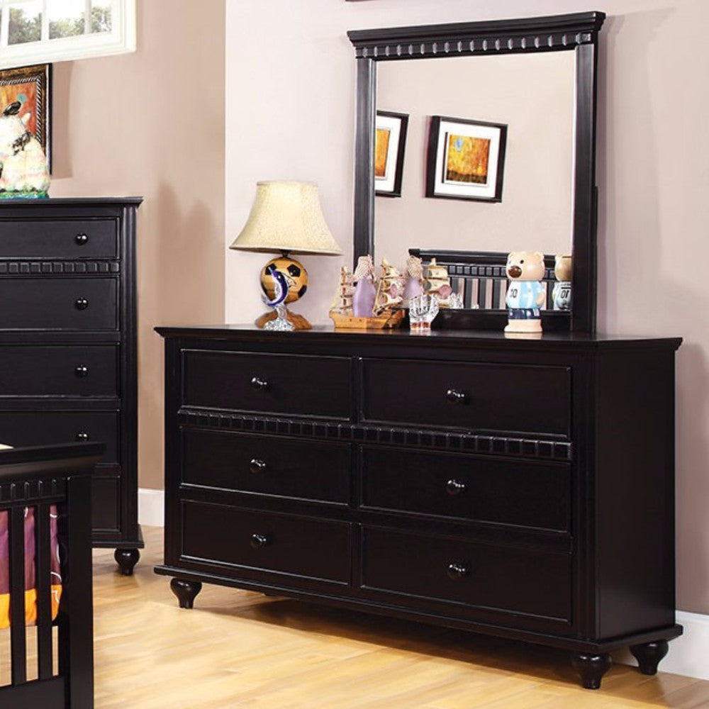 Stunning Wooden Dresser In Transitional Style,  Black