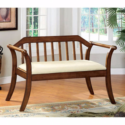 Transitional Style Bench, Dark Oak