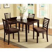 Dining Set, Set Of 5, Espresso Finish