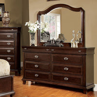 Eccentric Wooden Dresser In Transitional Style, Brown Cherry