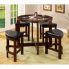 5 Piece Counter Height Table Set, Dark Walnut