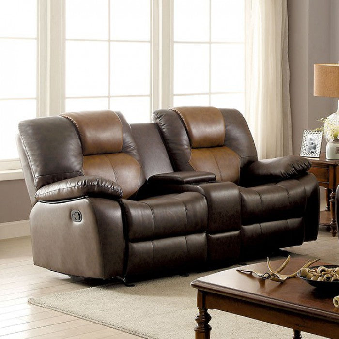 Reclinig Love Seat in Dark Brown and Light Brown