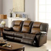 Recling Sofa in Dark Brown and Light Brown