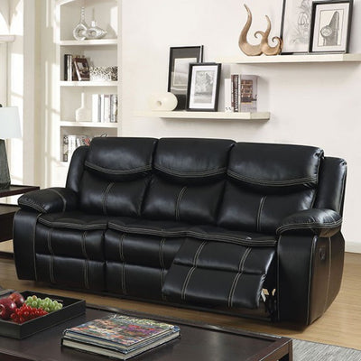 Reclining Transitional Sofa, Black