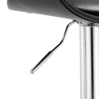 Black Contemporary Swivel Adjustable Barstool with Padded Seat and Back