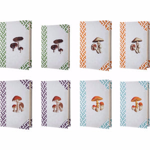 Mushroom Design Imprint Book Boxes, Set Of 8, Multicolor