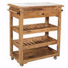 Spacious and Sturdy Kitchen Island With Marble Top, Brown