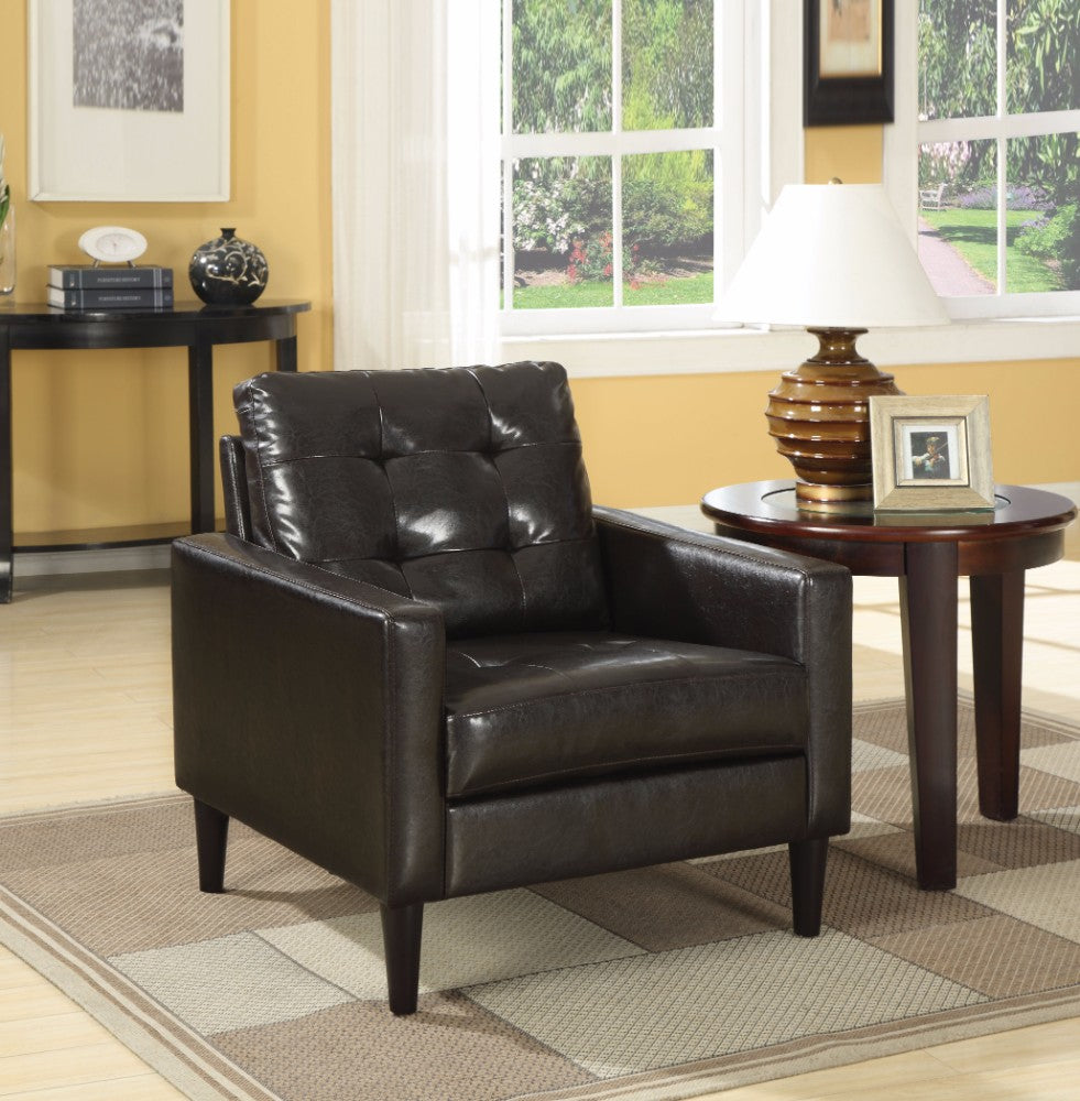 Accent Club Arm Chair, Espresso, Polyurethane