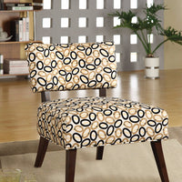 Modish Accent Chair In Printed Fabric