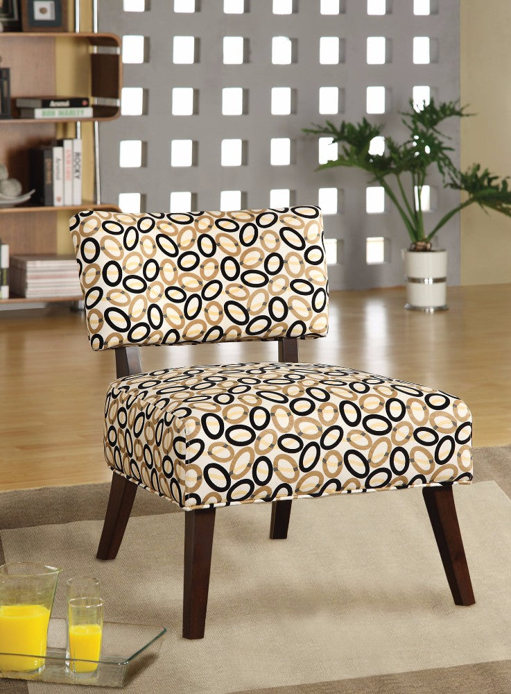 Modish Accent Chair In Printed Fabric