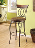 Bar Chair with Swivel, Fabric & Dark Bronze, Set of 2