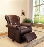 Recliner With Power Lift & Massage, Dark Brown