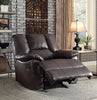 Glider Recliner, Dark Brown Leather-Aire