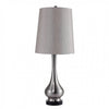 Contemporary Table Lamp, Silver Base With White Shade