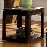 Contemporary End Table, Espresso Finish