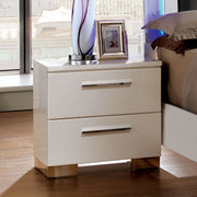 Contemporary Nightstand, White