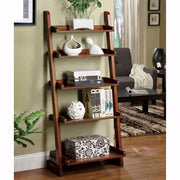 Transitional Style Ladder Shelf, Antique Oak Finish