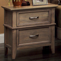 Transitional Nightstand, Weathered Oak Finish