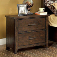 Traditional Night Stand End Table In Dark Walnut Finish