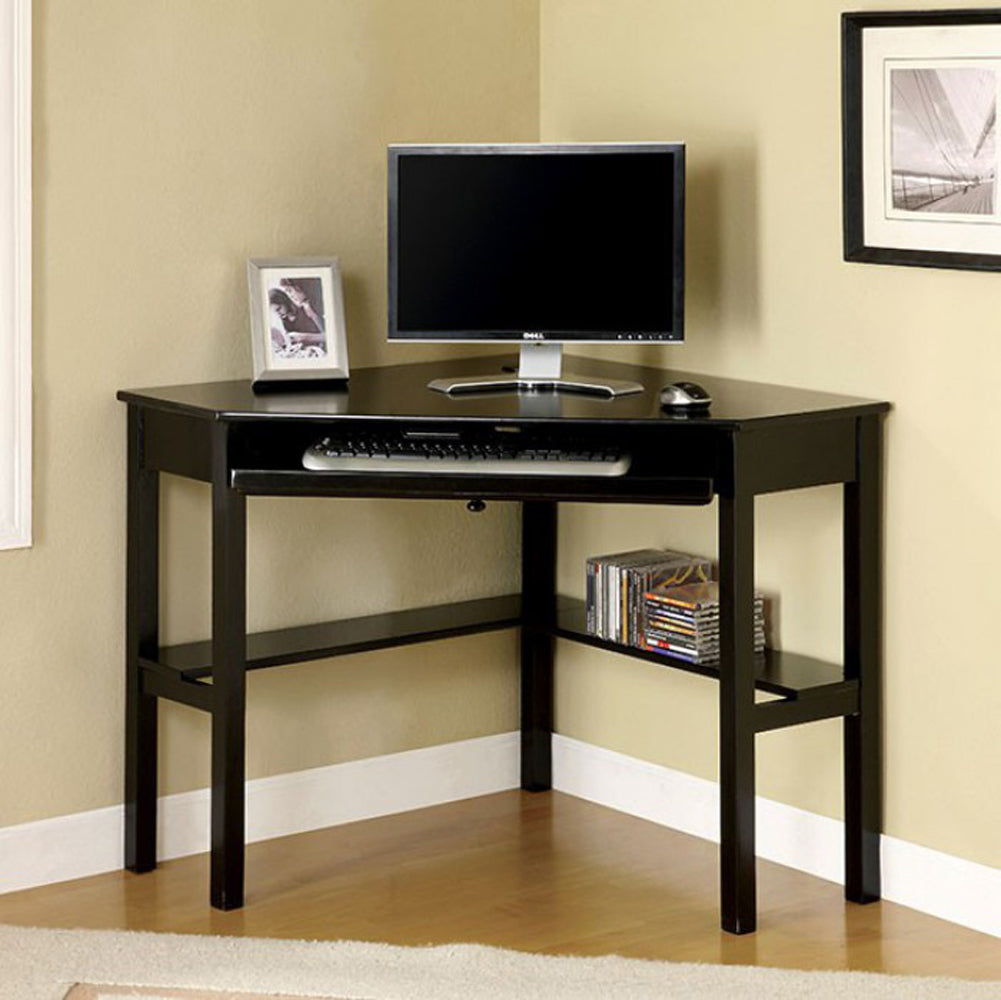 Transitional Corner Desk In Black