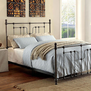 Contemporary Metal Queen Bed, Black