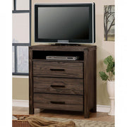 Contemporary Style Wooden Media Chest, Dark Gray